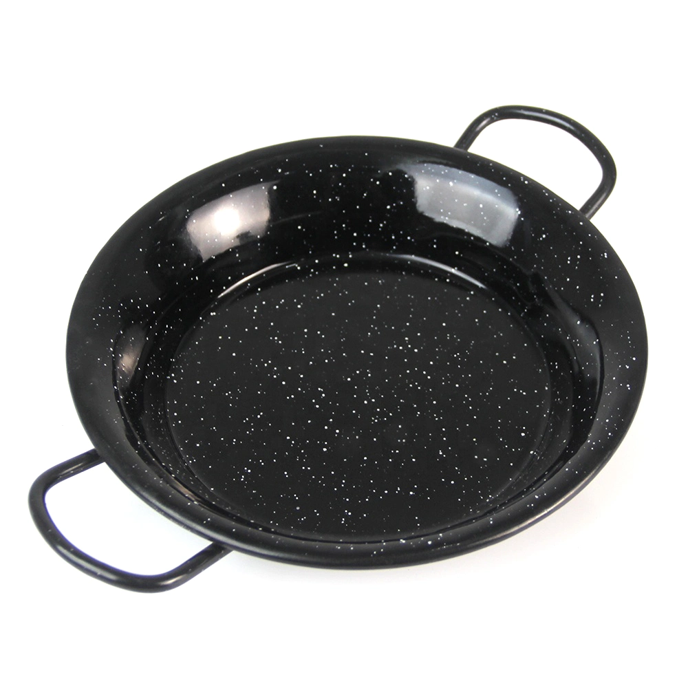 16/18/20/22/24/26/28/30/32/34/36/38cm/40cm de l'émail de la Paella Pan Hot Sale Multi-Size revêtement en émail Émail de fruits de mer de la Paella casseroles