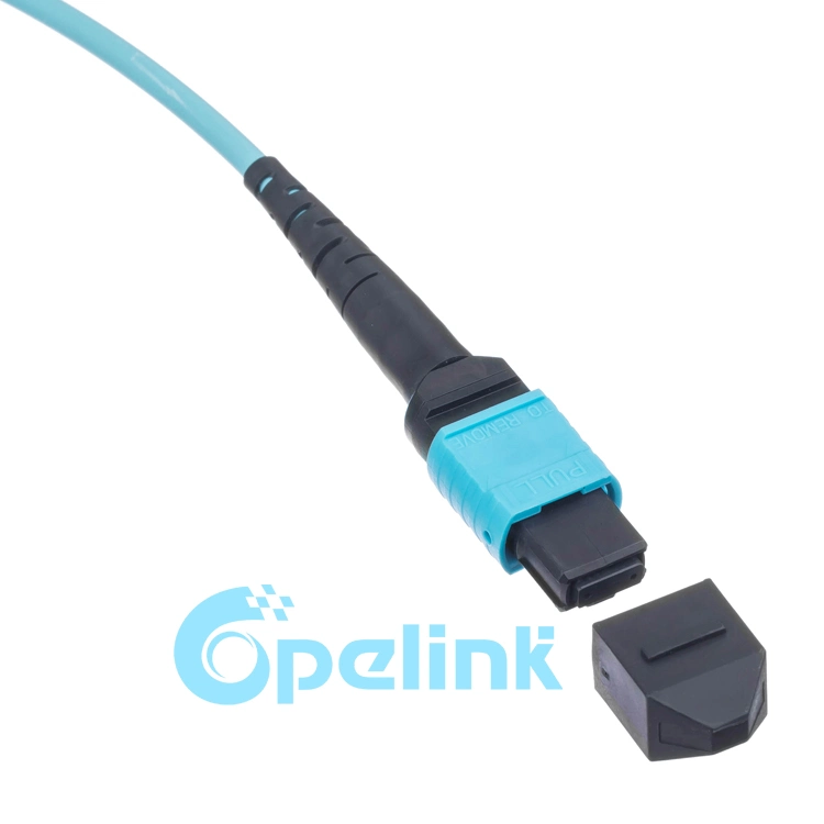 MTP/MPO-LC Om3 Round Cable Fanout 0.9mm Optical Fiber Patch Cord for Fiber Optic Connectorized Components