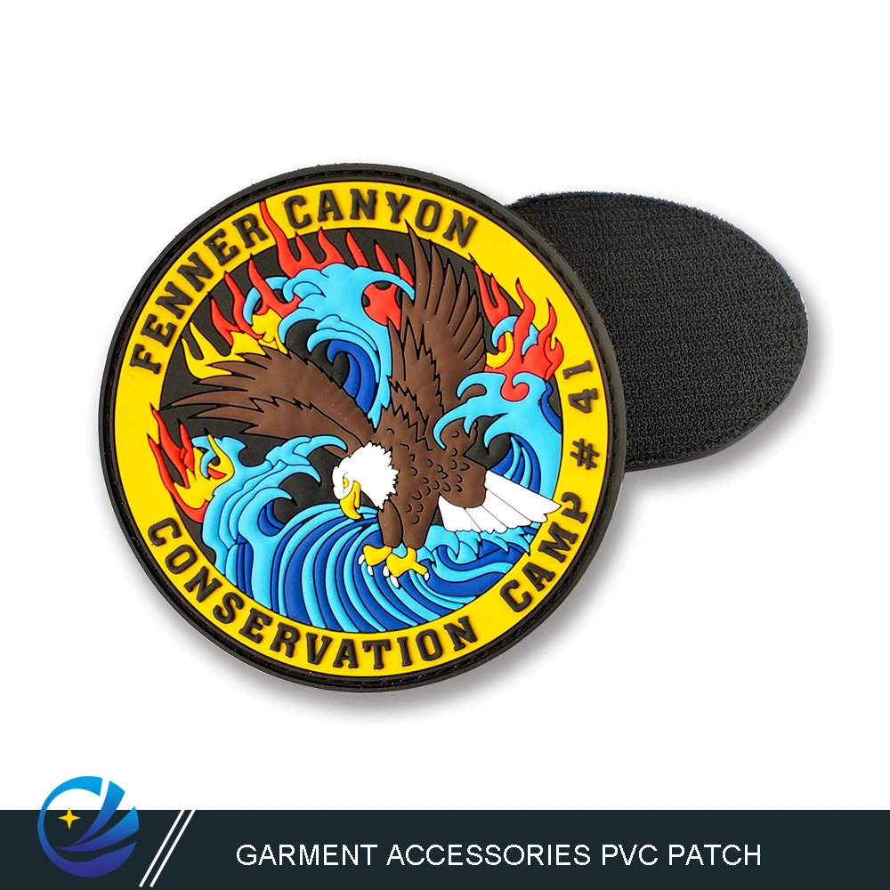 Navy Gold Metal PVC Patch with Customized Style