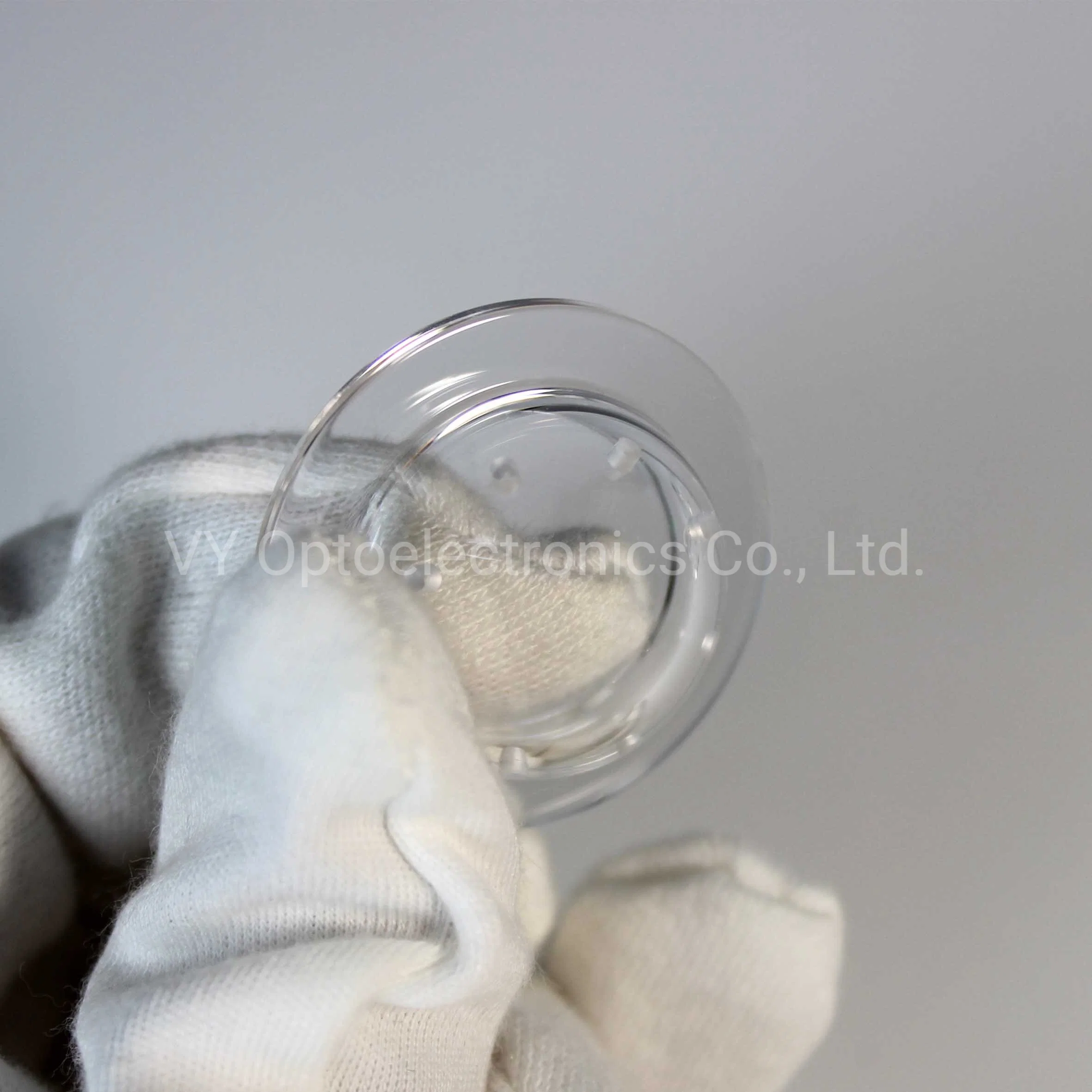 Personalizado 3-500mm vidrio de cuarzo de sílice UV fusible óptico semihemisférico Cúpulas con agujeros