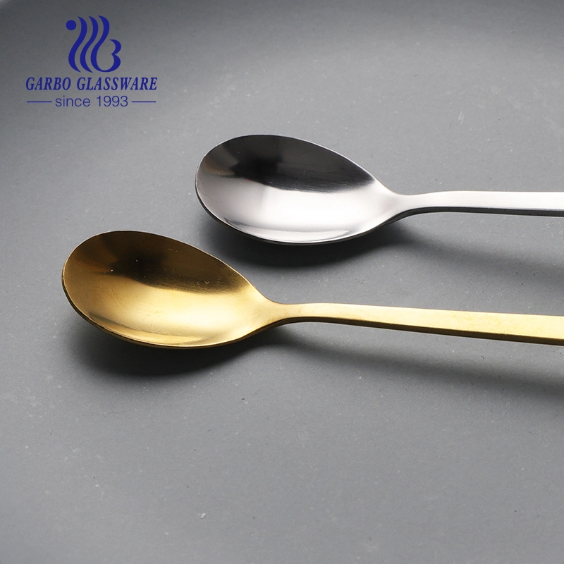 Customized Garbo China Suppliers New Design Golden Stainle Steel Dinner Spoon Ice Cream Spoon and Tableware Spoon Set