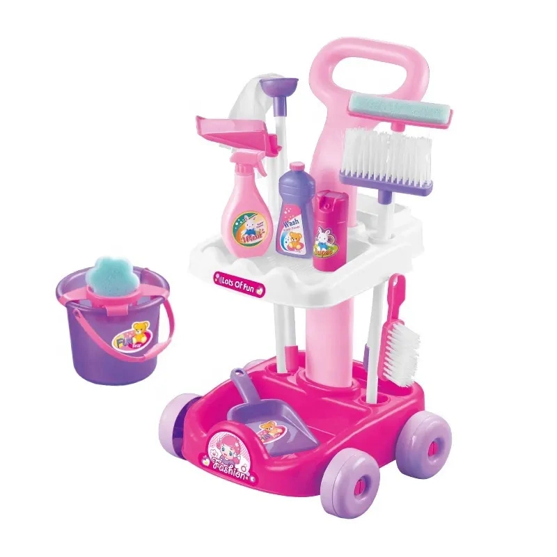 Nettoyage jouets Outils de nettoyage éducation enfants Maison de jouets intérieure colorée Jouer à jouet intéressant jouet maison Playset pour enfants aspirateur cadeau