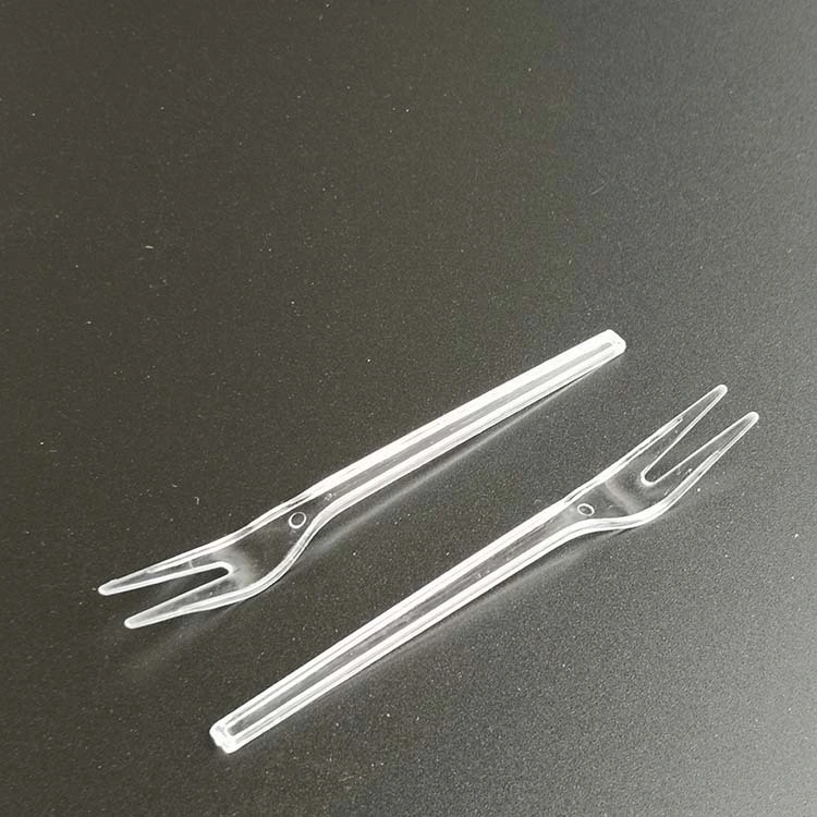 Western Style PS Disposable Fruit Fork Mini Two-Prong Fork (MJ-032)