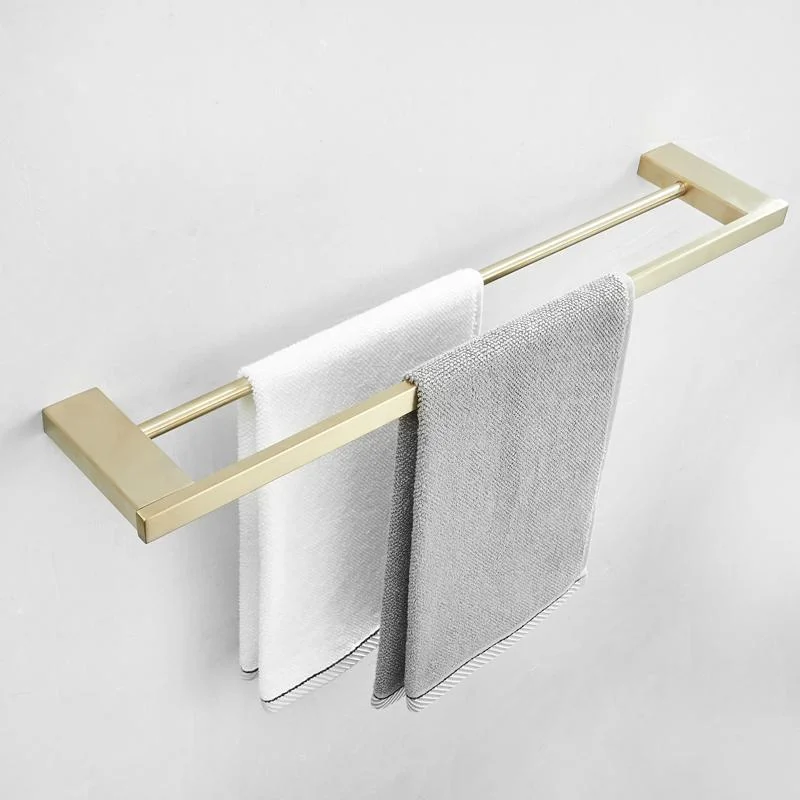 Wall Mounted Square Golden Stainless Steel Bathroom Towel Holder Towel Shelf Bathroom Towel Rack