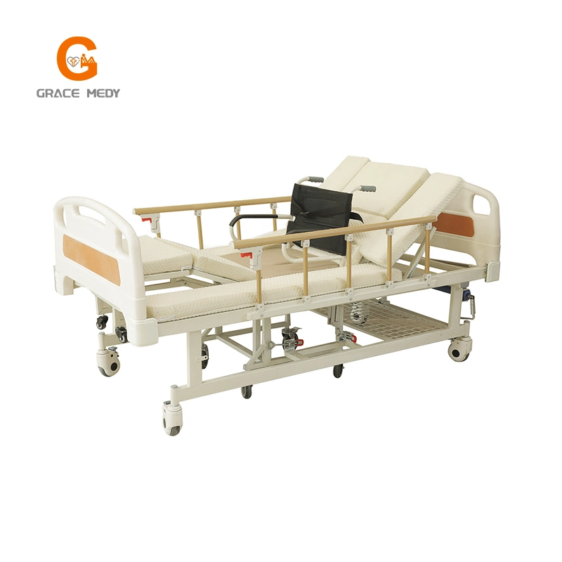 Handicap Electric Bed Toilet Wheelchair Hospital Wheelchair Cum Bed with Toilet