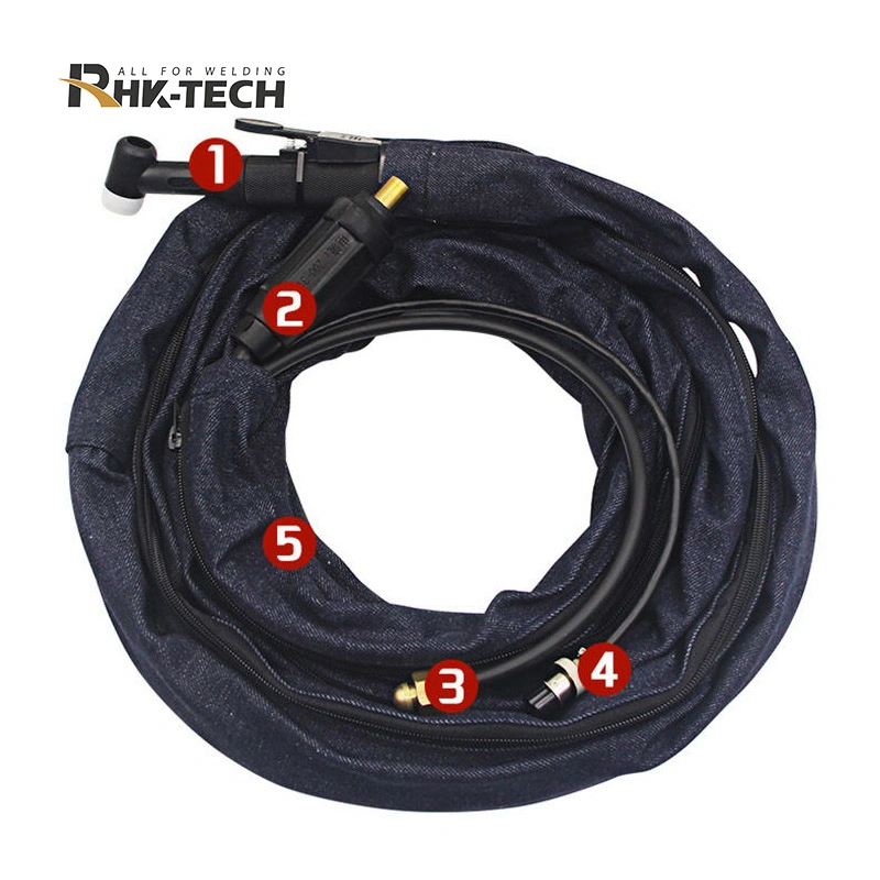 Softkabel DC AC 4m 8m TIG26 Wp26 gasgekühlt WIG-Schweißbrenner Versorgung