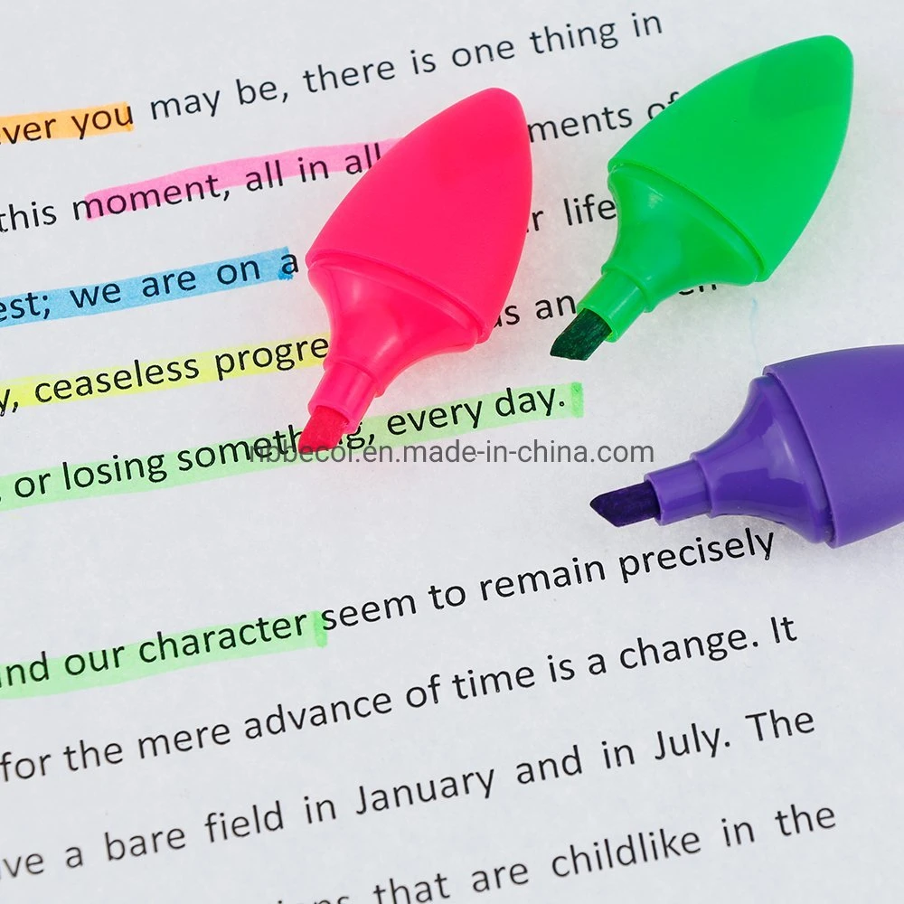 Oval Shape Mini Highlighter Marker Pen for Students