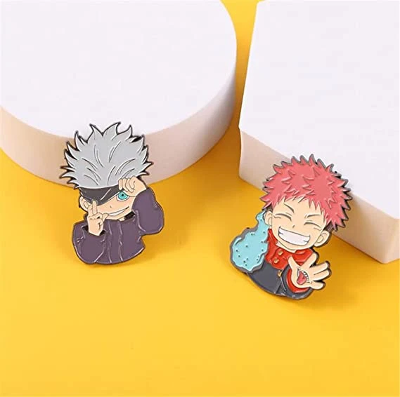 China Manufacturer Hot Sale Fashion Popular Japanese Anime Jujutsu Kaisen Cartoon Zinc Alloy Metal Badge