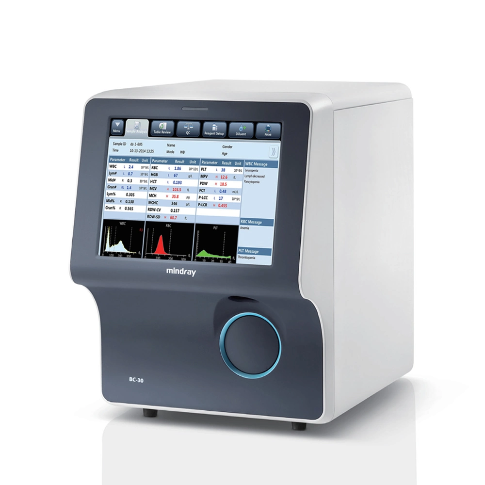 Analyseur hématologique entièrement automatisé à 3 différenciations et réactifs Mindray Bc-30 Prix.