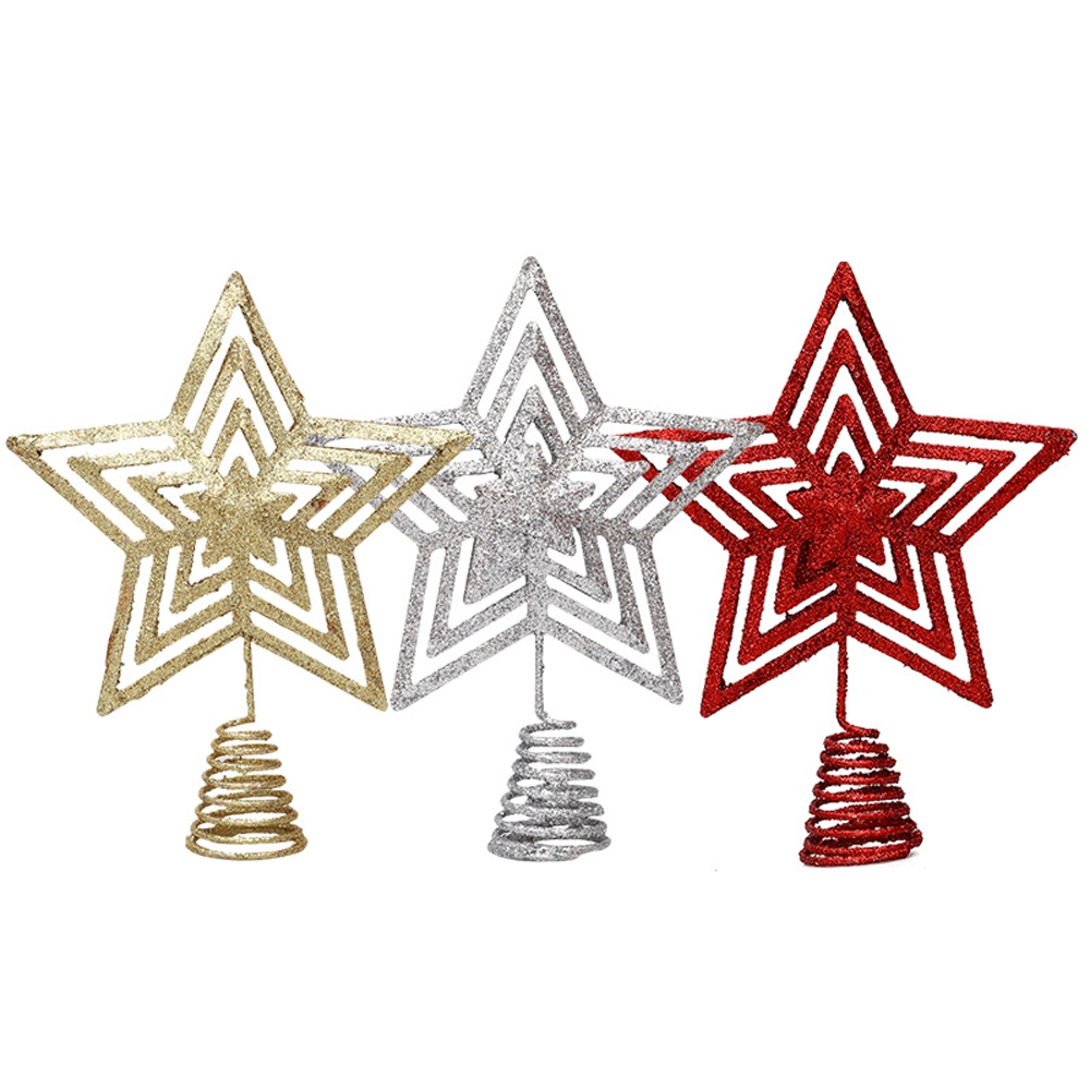 Wrought Iron Christmas Tree Decoration Pentagram Spring Christmas Tree Top Star