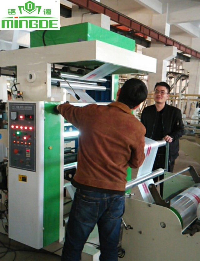 Mingde Hot Sale 4 Colors Printing Press Combined with Film Blowing Machine