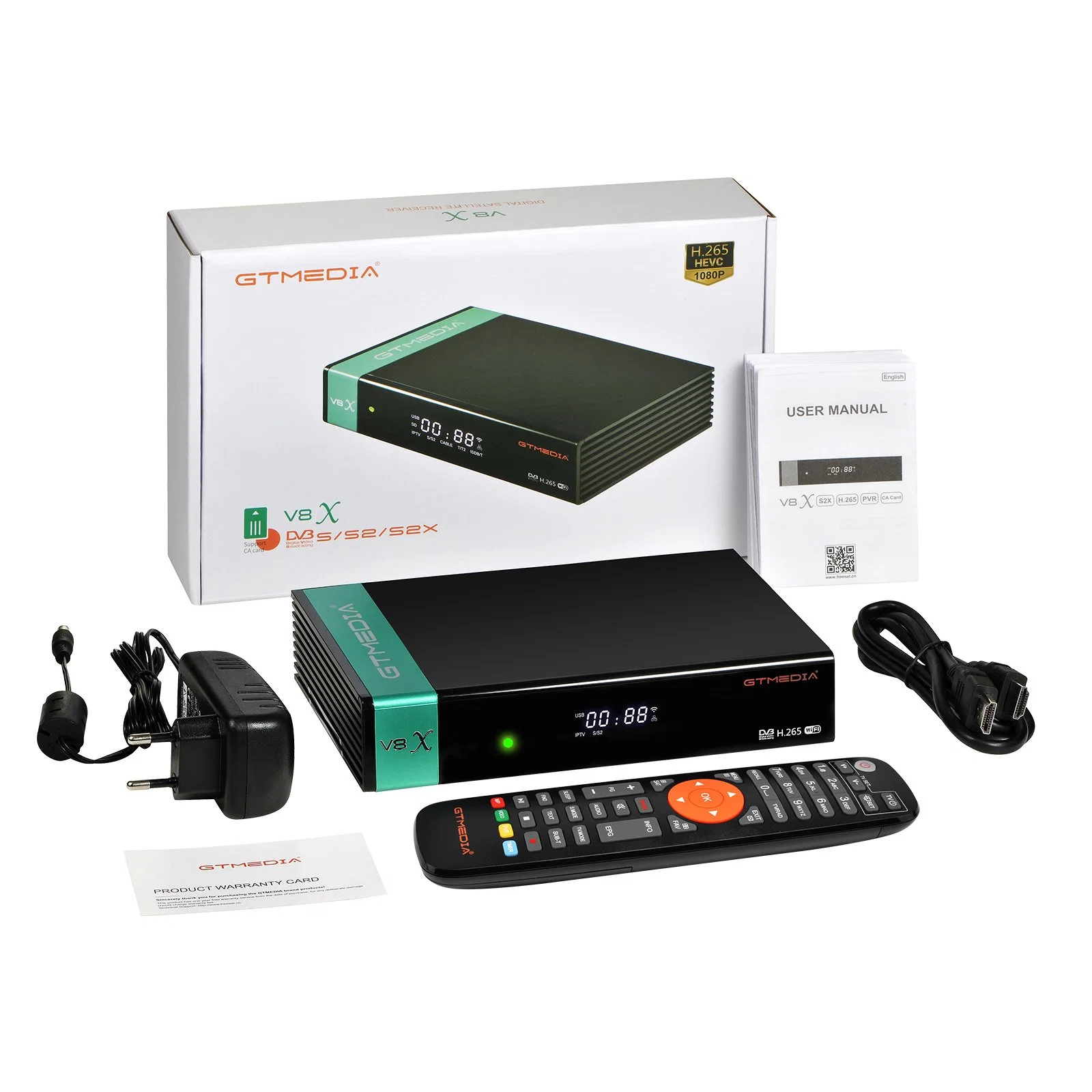 Gtmedia V8X DVB S2/S2X Satelliten-TV-Receiver 3G USB-Dongle Und integriertes WiFi