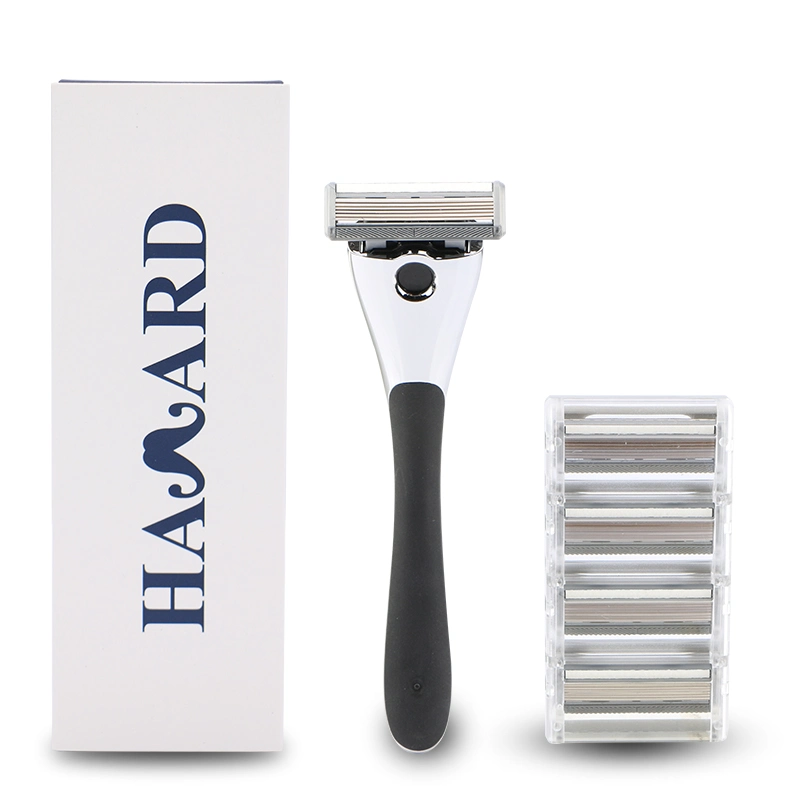 Máquina de barbear de boa qualidade com seis lâminas e sistema de metal com lâminas de reabastecimento Aparador de barbear para homem