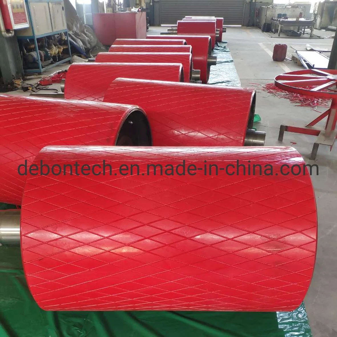 Conveyor Drive Pulley Diamond Lagging Lining of Conveyor Drums