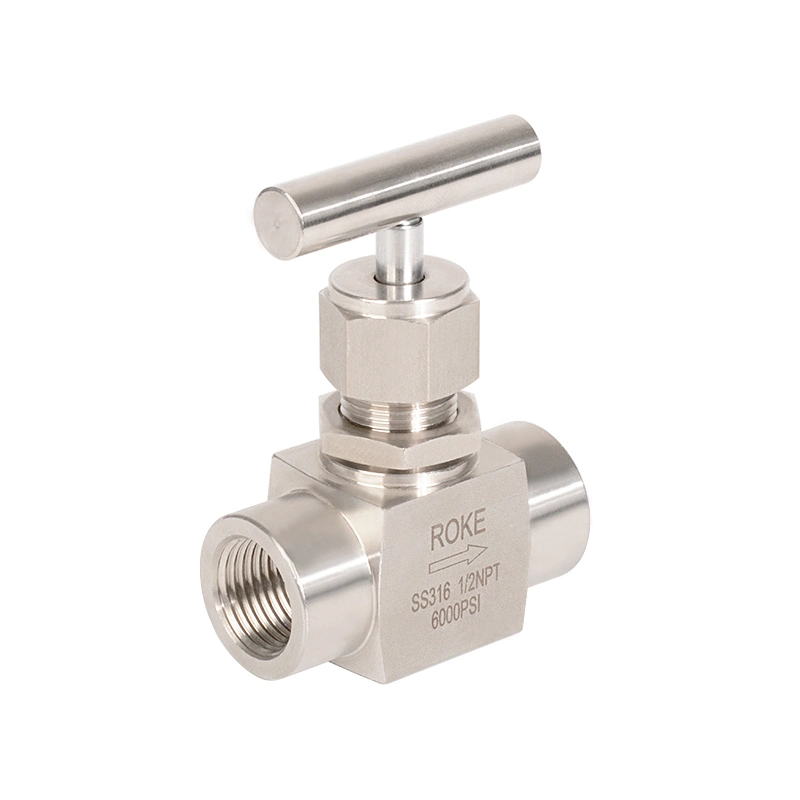 Stainless Steel SS316 1 1/4 NPT or BSPT Female Thread Integral Forged Needle Valve 6000psi