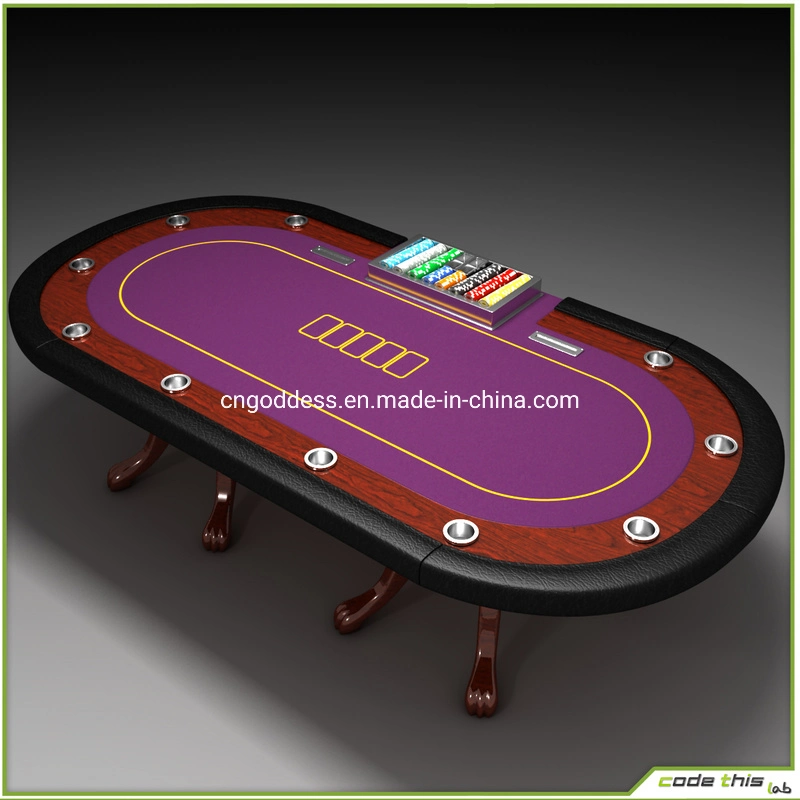 96 Inch Casino Professional Oval Poker Table with Deluxe Chrome Legs