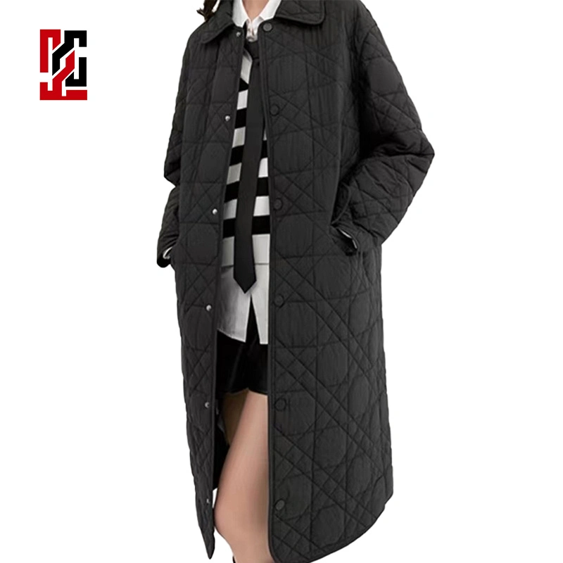 Women's Custom High Quality Long Puffer Jacket Winter Windproof Bubble Padded