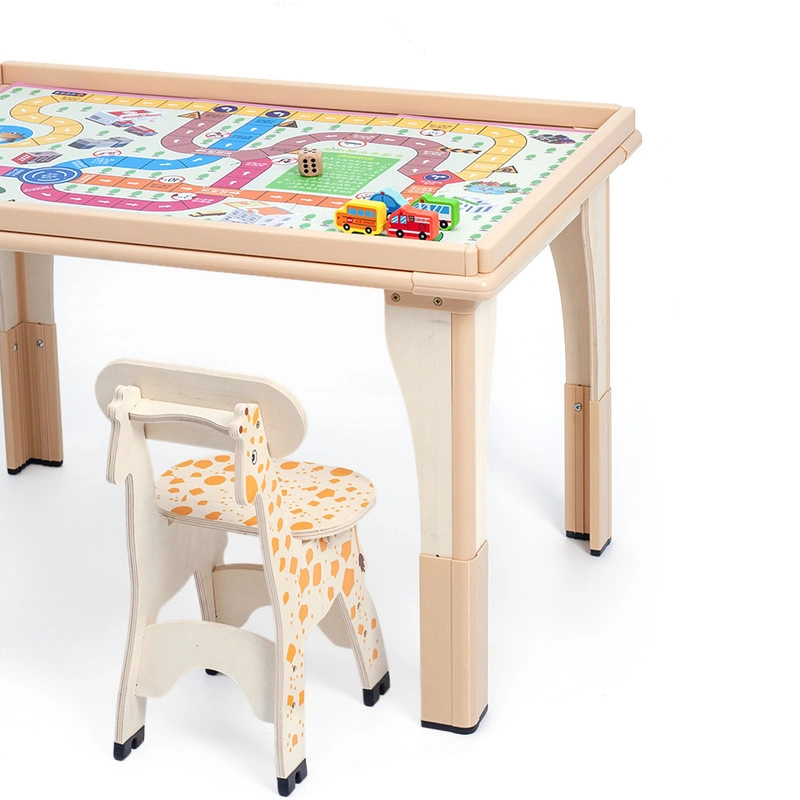 Children's Creative Wooden Liftable Table for Playing and Learning Table