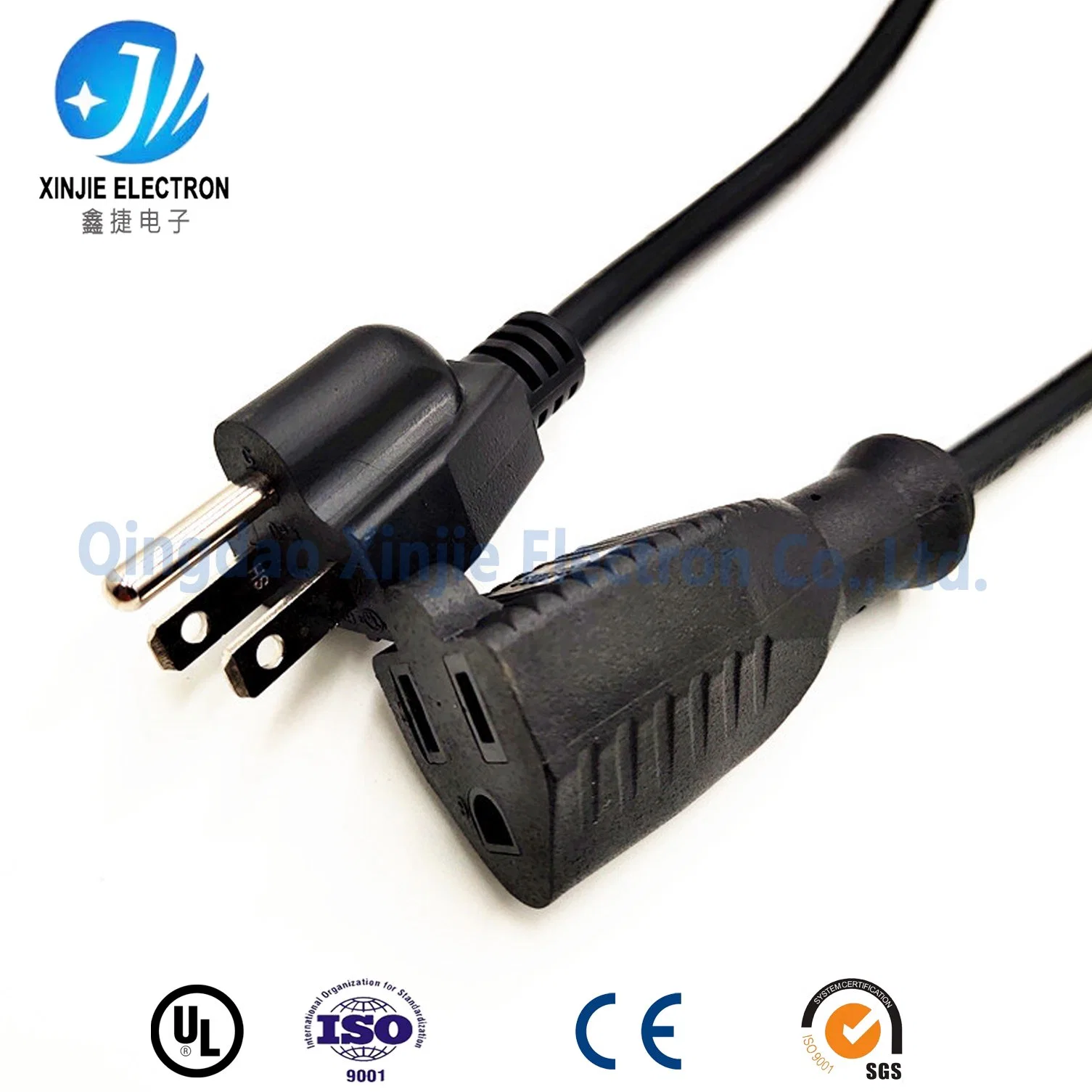 Cable de alimentación eléctrica CA con certificado UL con enchufe USA 3pin