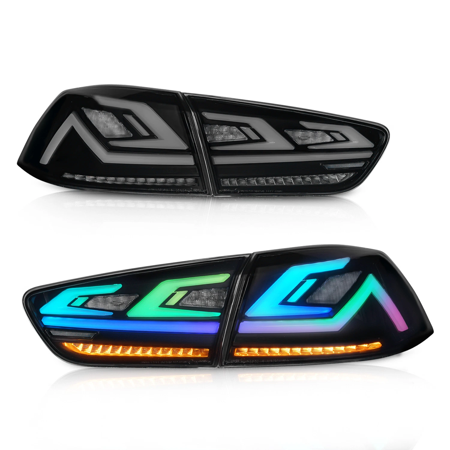 Taillight Suitable for 08-18 Mitsubishi Wingshen & Lancer Taillampevo X Modified LED Taillight Assembly RGB Style