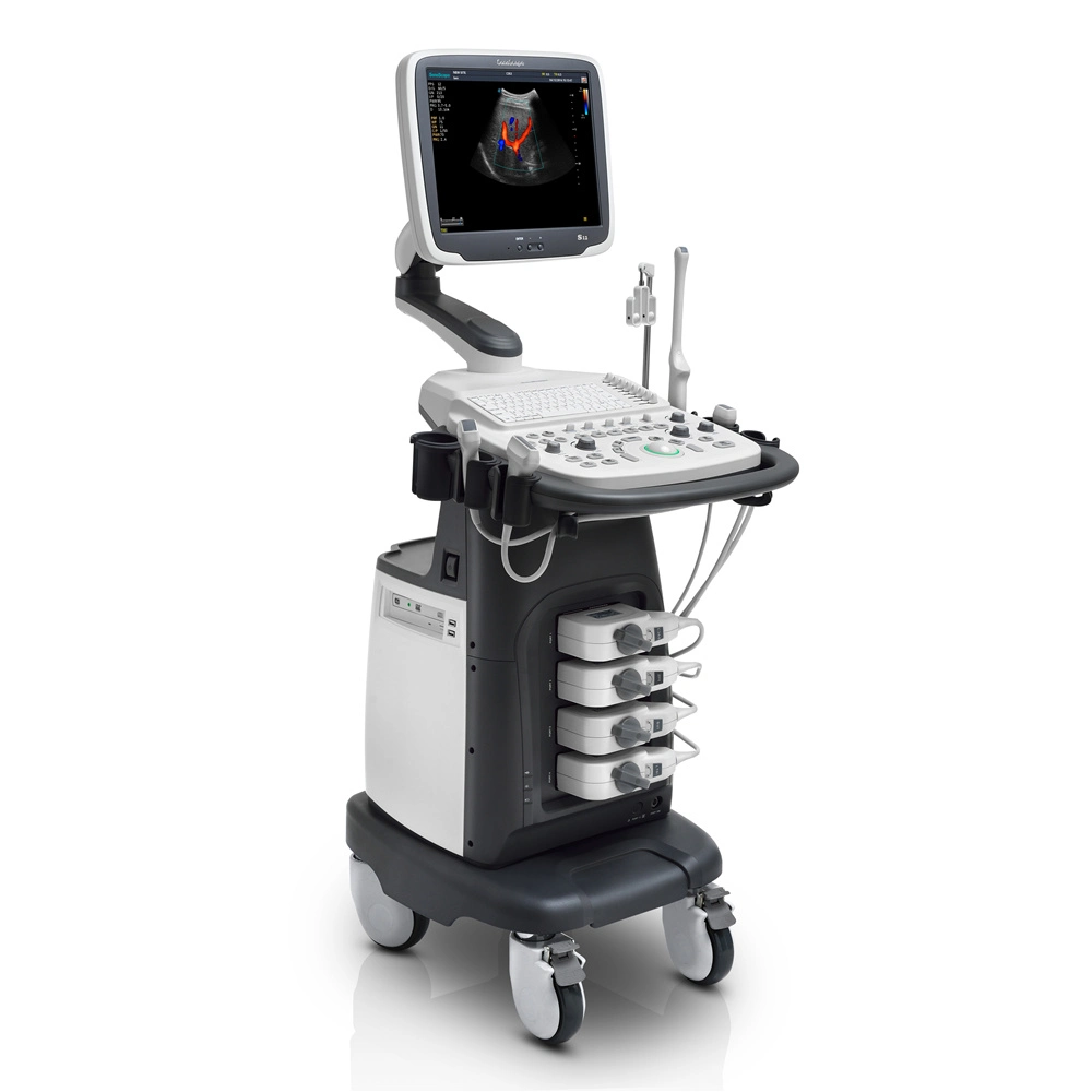 Factory Price 15 Inch LCD Monitor Digital 3D 4D Color Doppler Trolley Ultrasound Instruments