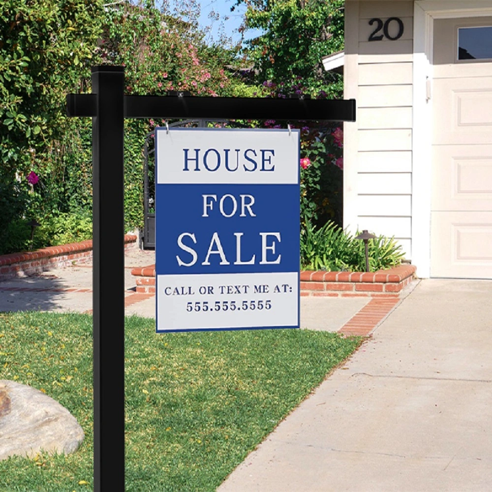 Vinyl PVC Real Estate Sign Post Yard Sign Post-Black 36inch