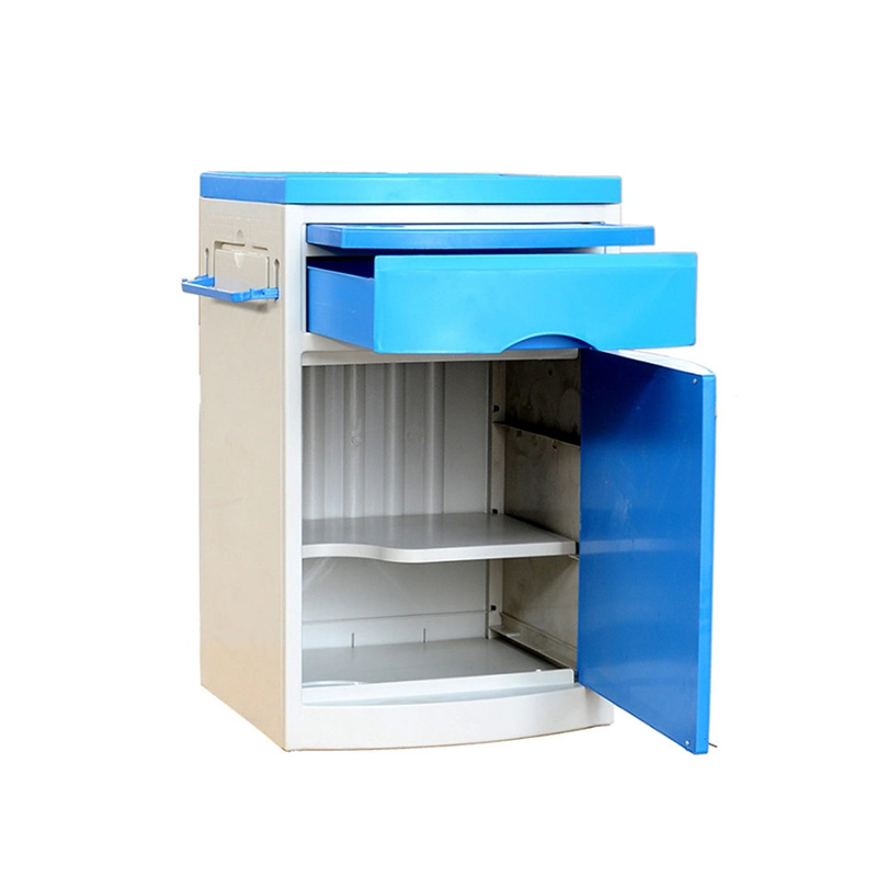 Venta de fábrica de muebles médicos Unidad de Cuidados Intensivos UCI Antibiograma fácil de limpiar Propiedades Hospital Bed Bedside Locker On Wheels