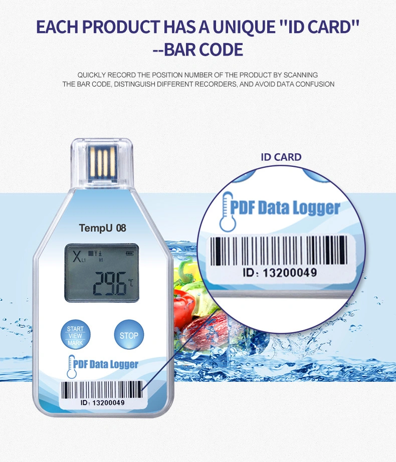 2021 China Manufacturer Tempu08 Single Use USB Temperature Data Loggers