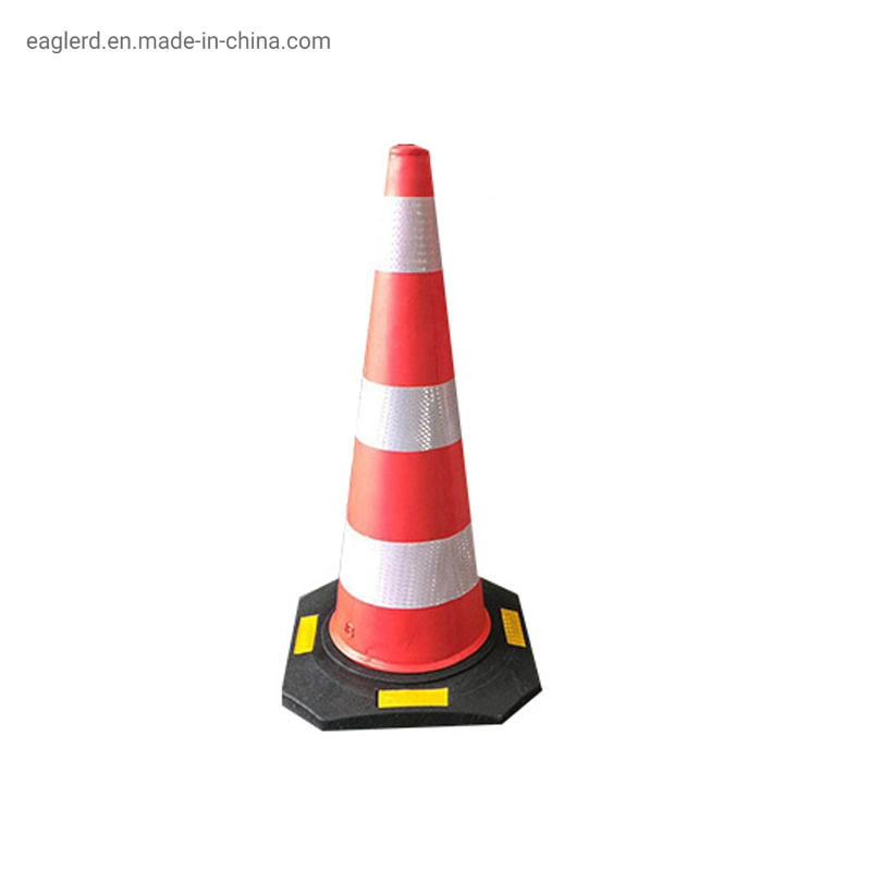 36" Black Base Roadway Safety Reflective EVA Traffic Cone