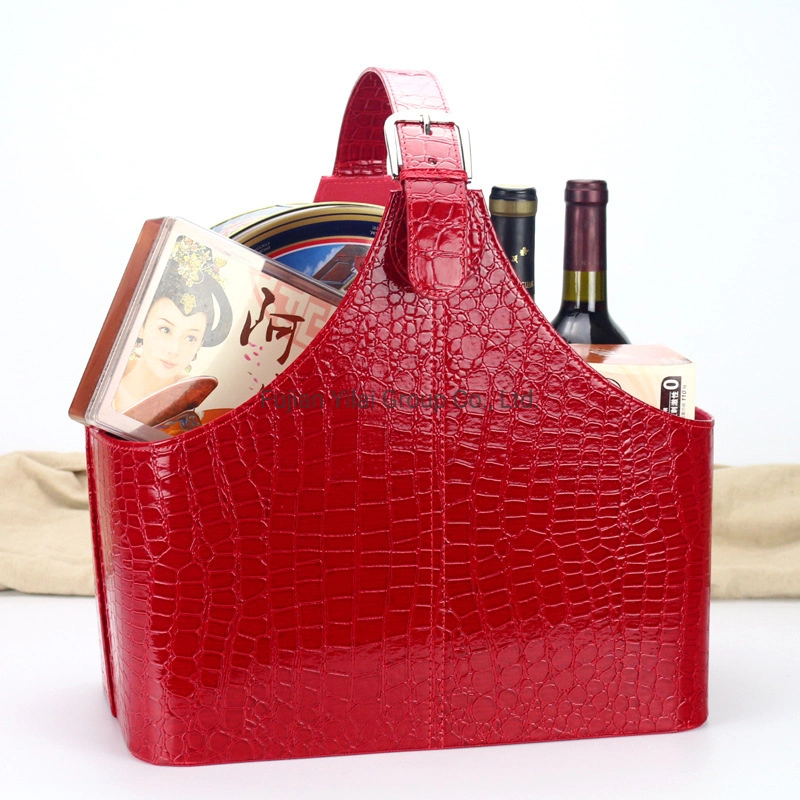 Wholesale/Supplier PU Faux Leather Handmade Empty Christmas Gift Storage Baskets