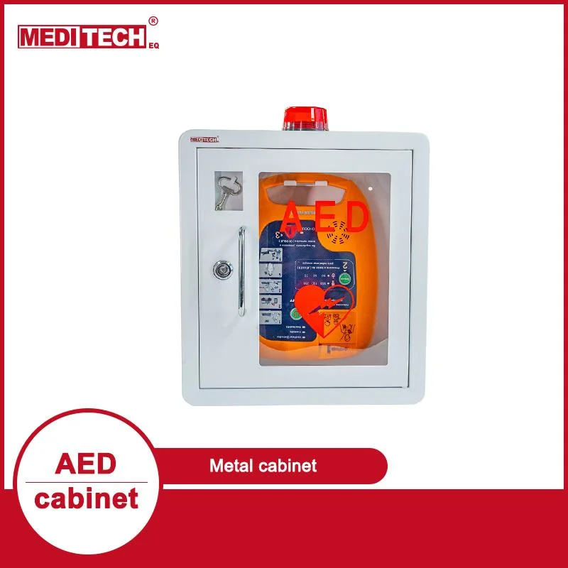 Meditech Aed Box with Key Automated External Defibrillator Cabinet with Voice and Light