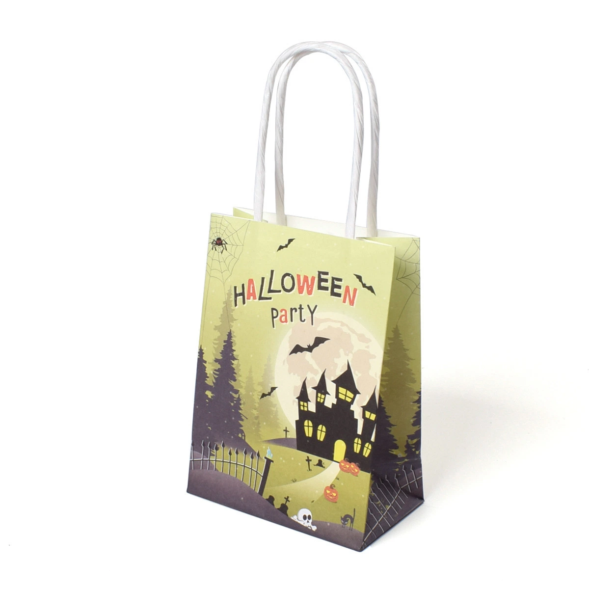Recycler la demande Personnalisation Shopping Boutique Sac en papier Halloween Emballage de jouets Sac en papier cadeau de bonbons.