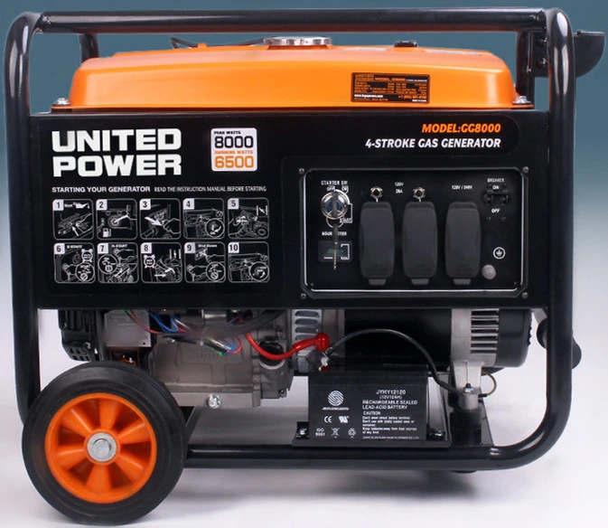 Gg7200e-3 Three Phase Portable Petrol Electric Start- Camping & RV Ready, Inverter 5800W Gasoline Generator