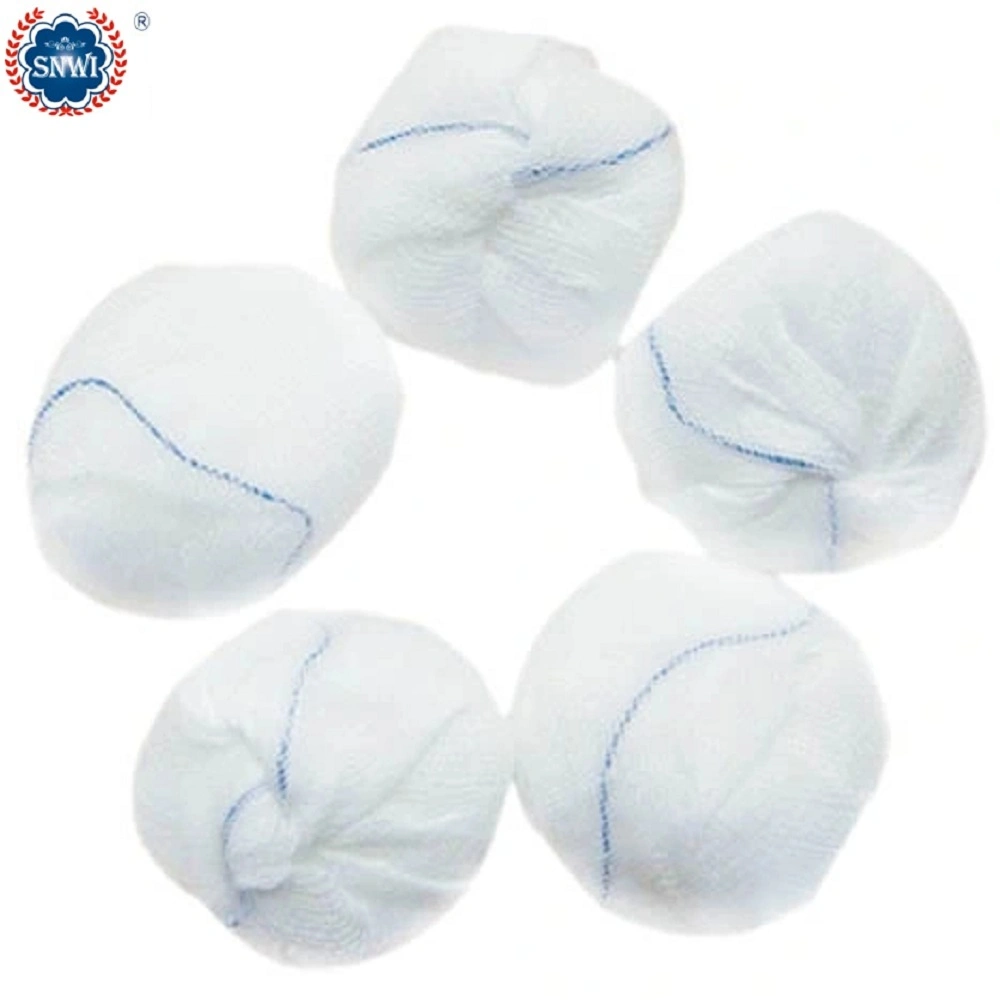 High quality/High cost performance  100% Cotton Absorbent Soft Medical Disposable Round/Peanut Gauze Ball with Detectable X-ray Thread