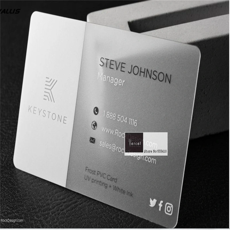 Low Cost Newest Design Full Color 3D Clear Plastic PVC Translucent Custom Logo Printed Business Cards