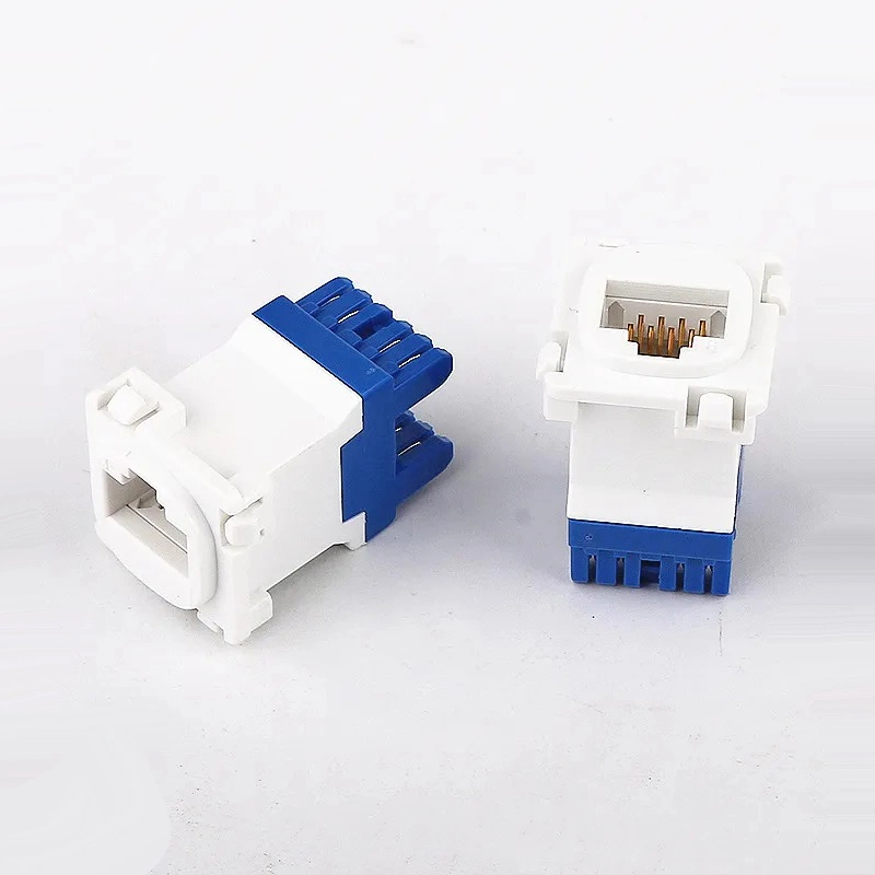 Australian-Style CAT6 Network Module RJ45 90 Degrees Snap-on Type Keystone Jack