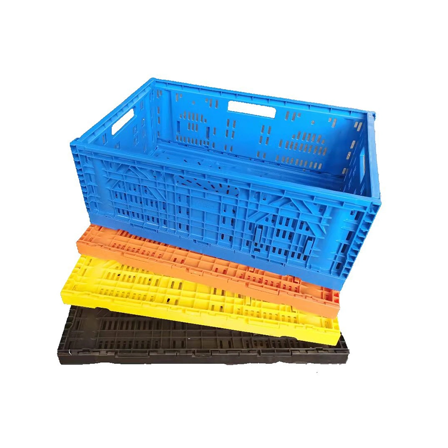 Plastic Crate Fruit Vegetable Livestock Transport Storage Cold Chain Storage Supply Chain Use Foldable Stackable Plastic Basket