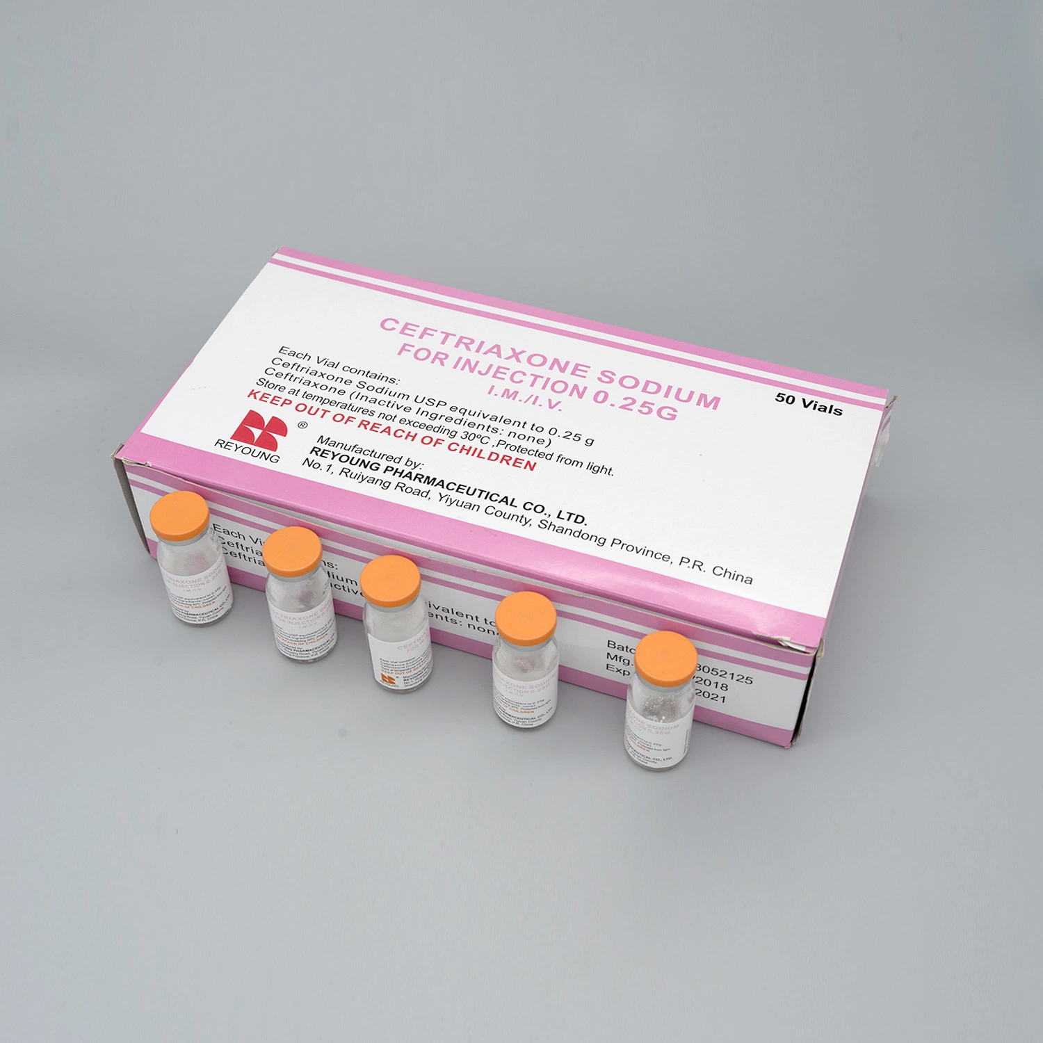 L'ampicilline sodique pour injection Reyoung Chine