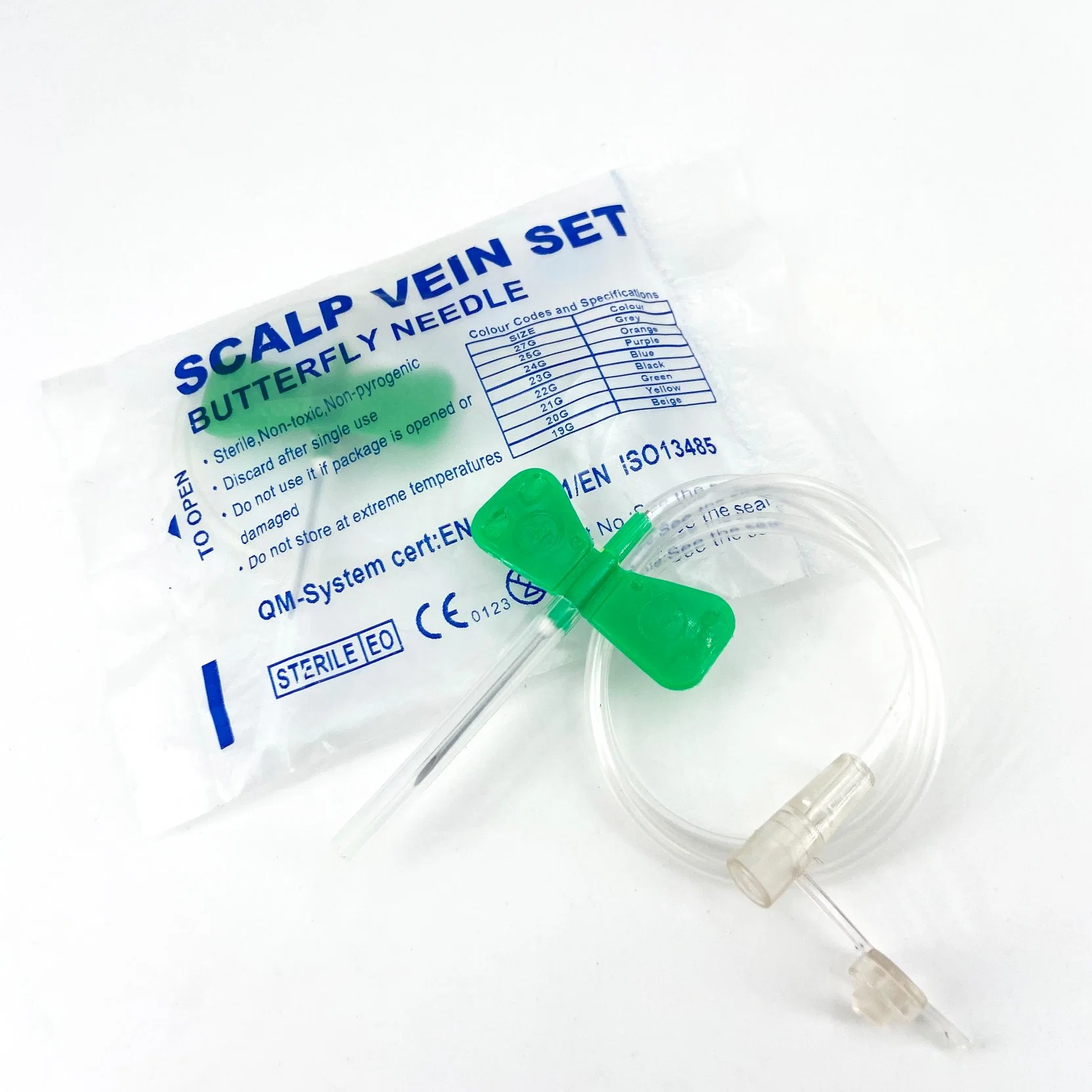 Safety Shiled Medical Scalp Vein Set with 21g Double Wings Needle for Single Use