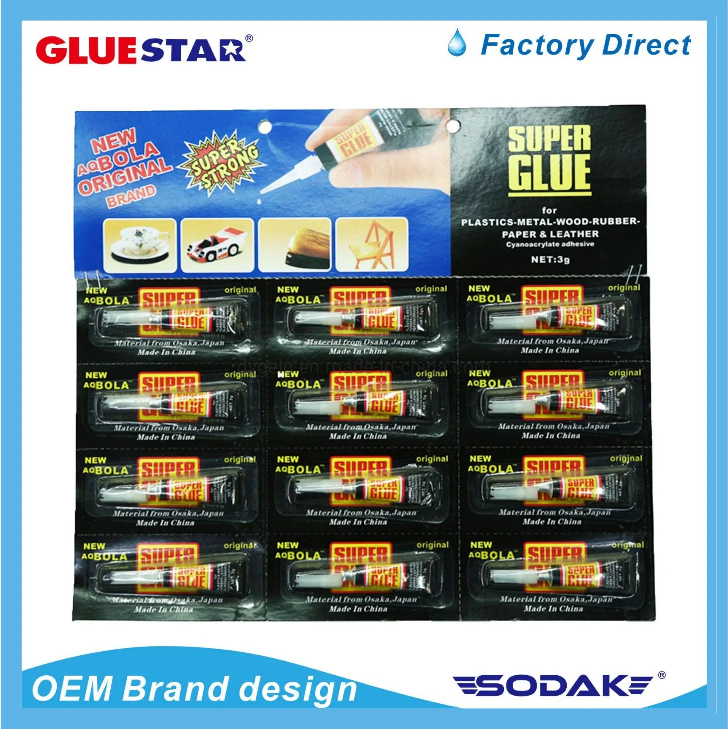 Utilisation quotidienne adhésif cyanoacrylate Power Strong Super Glue 502