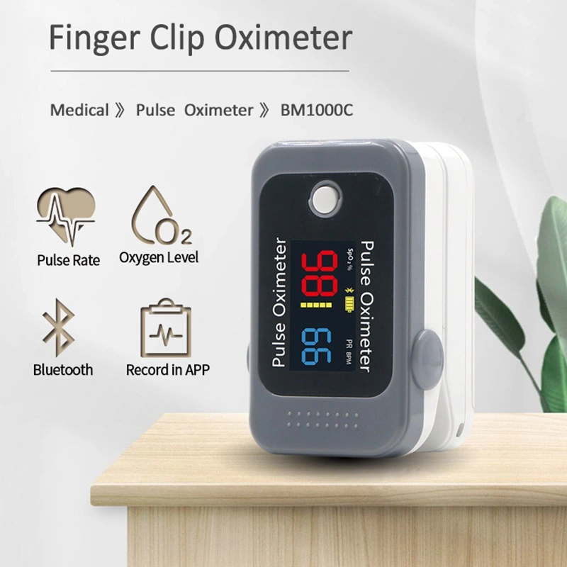 Berry Fingertip Pulse Oximeter Portable Oxygen Saturation SpO2 Heart Rate Meter LCD Saturometro FDA CE Bluetooth APP