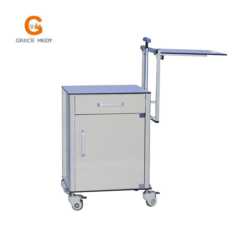 Hospital Furniture Stainless Cabinets ABS Medical Patient Hospital Bedside Tables with Lock