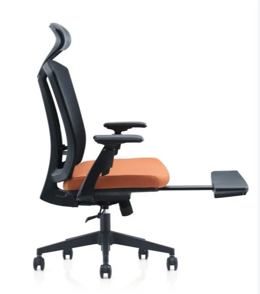 Chaise de bureau moderne et élégante avec dossier en maille, pivotante, ergonomique, réglable, avec soutien pour les jambes (HY-267)