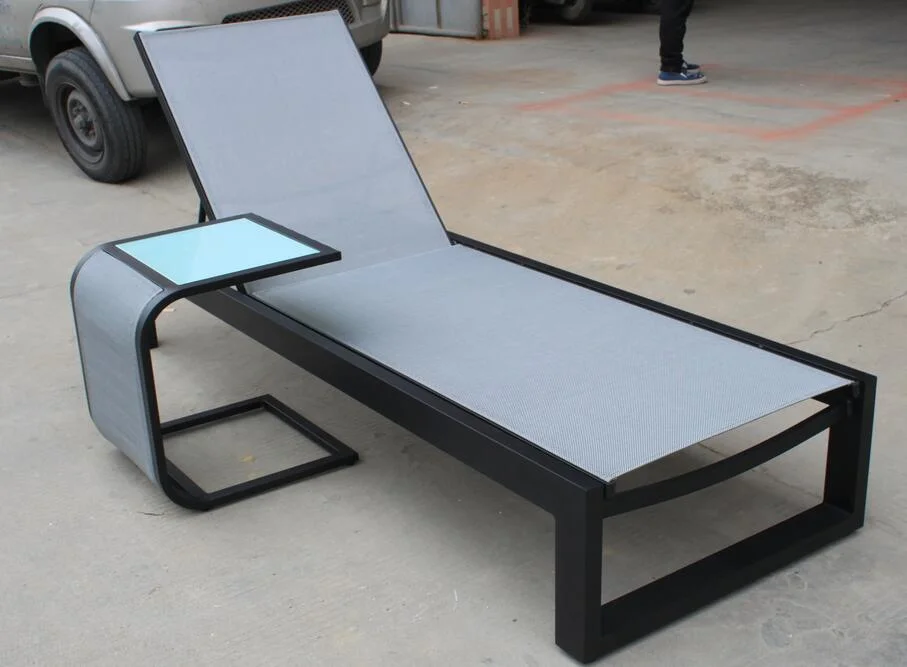 Modern Textilene + Aluminum OEM Foshan Chaise Couch Sun Lounge