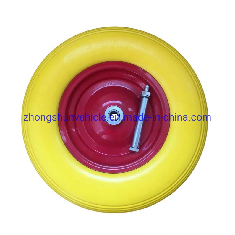 Good Quality Multi Color 4.000-8 PU Solid Foam Wheelbarrow Wheel for Wheelbattow