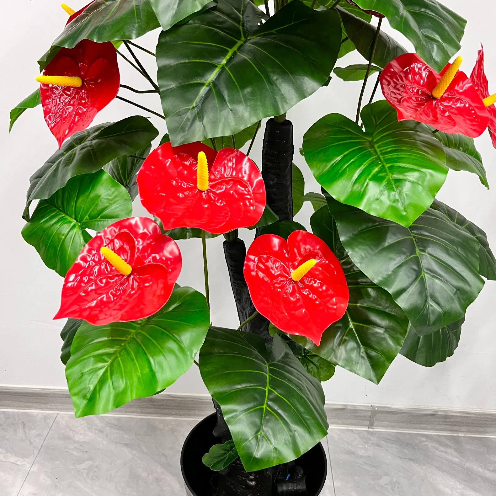 Nearly Nature Golden Jade Pole Dripping Anthurium Can Be Customized, Artificial and Decorative Plant Flower Tree