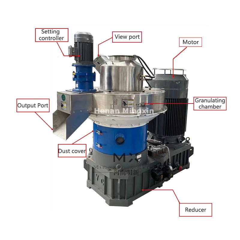 Centrifugal Vertical Ring Die Pellet Machine Line Circulating Gear Pellet Machine