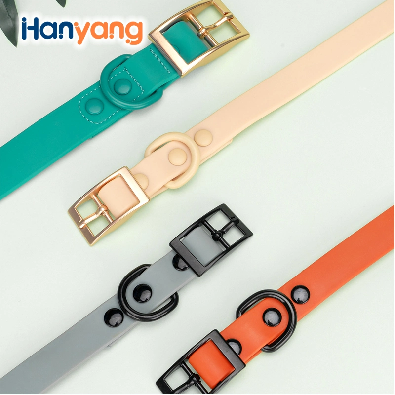 Hanyang Hot Selling Biothane Waterproof Dog Collar Custom Designer Dog Collar PVC Dog Collar with Metal Buckle