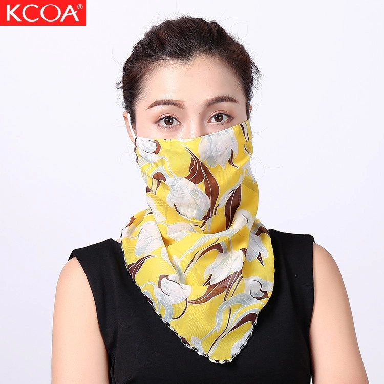 Summer UV Proof Face Hijab Neckerchief Chiffon Silk Face Scarf