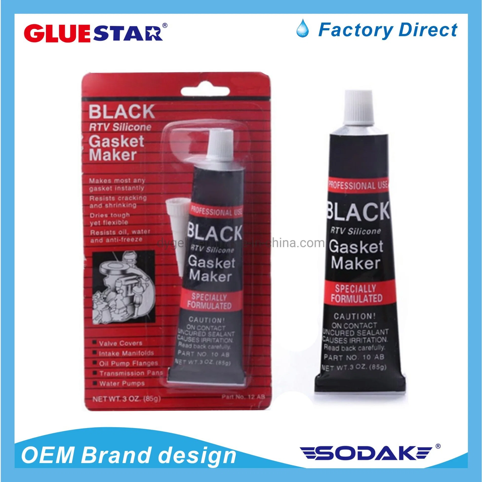 Long-Lasting Elasticity RTV Grey Best Clear RTV Silicone Gasket Maker